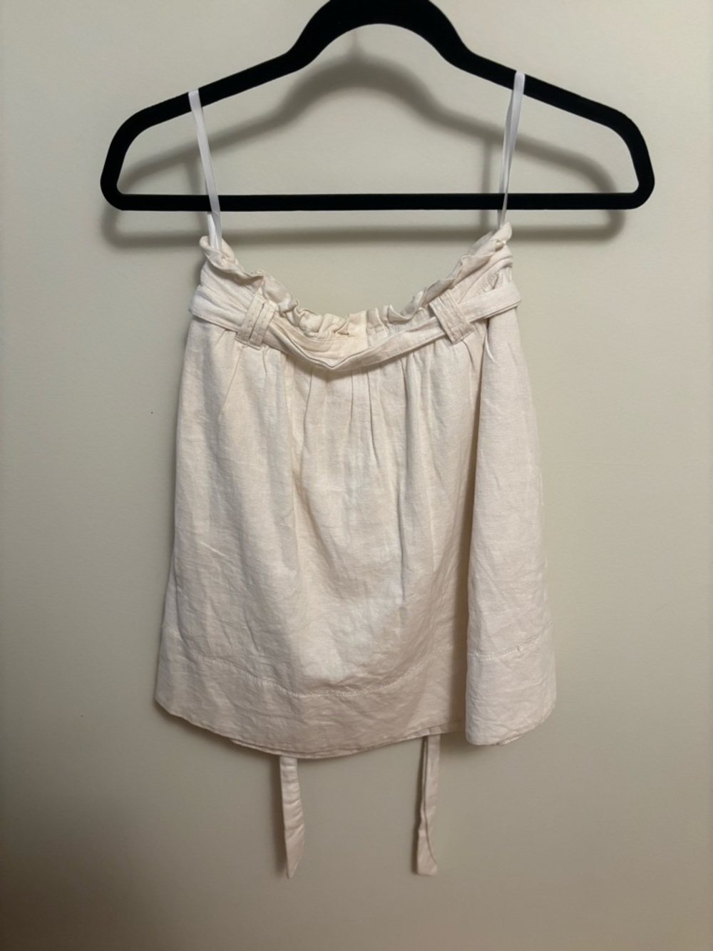 Anthropologie Odille Cream Skirt with Tie